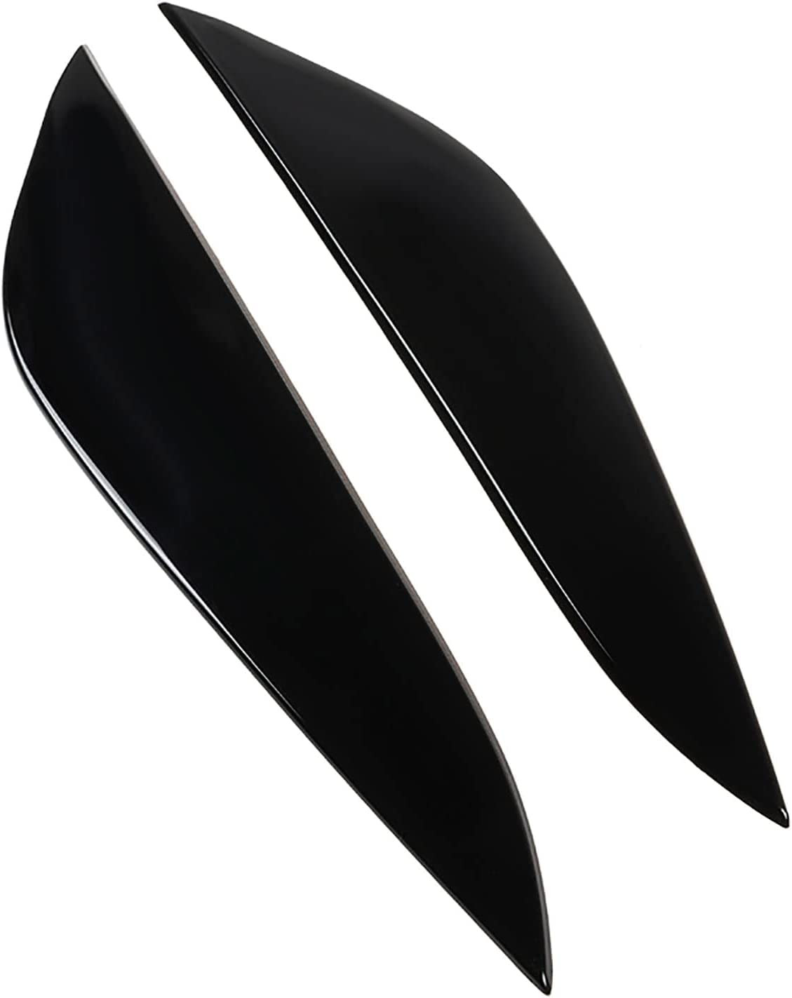 KAEW ABS Car Headlight Eyebrow Sticker Trim Eyelids Lids for Tesla Model 3 2016-2022, Lighting Protective Front Headlights Eyebrows Trim,A-Gloss Black