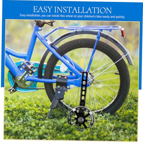 Ruedas de Entrenamiento para Bicicleta, 4 Piezas Estabilizadores Ajustables Resistentes al Desgaste, Ruedas de Equilibrio con Brackets Ajustables Negro miniatura 3