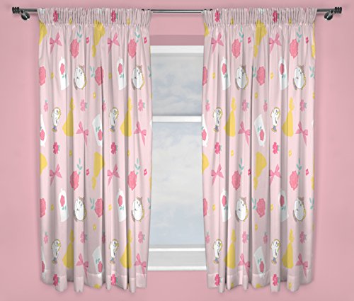 Disney Princess Cortinas Cualquier habitación de los niños   Tamaño 54 Pulgadas, Microfibra, Microfibra, Rosa, 22.01 x 3.61 x 27.51 cm