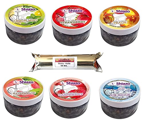 All Oriental 6 Sorten Shisha Dampfsteine, 6 Pack Steam Stones Wassermelone, Pfirsich, Erdbeere, Ice-Shock, Lemon-Mint…