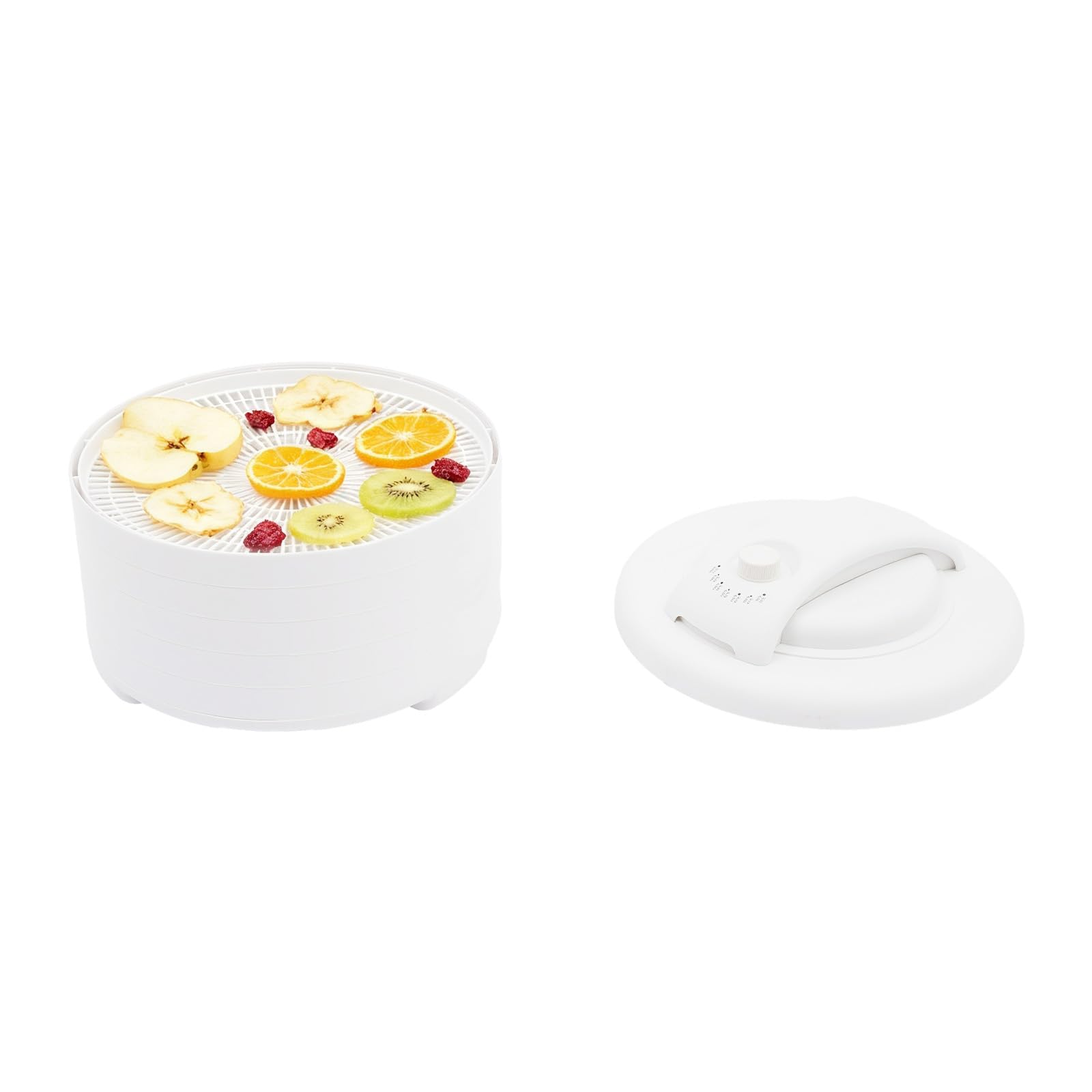 Deshidratador portátil de 450 W, secadora de alimentos con función de recirculación, control de temperatura 35-71 °C, 5 bandejas apilables, sin BPA, para frutas, verduras, hierbas, carne y pescado, 34