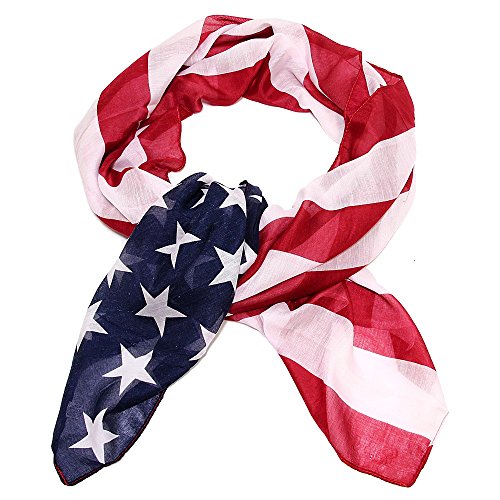 Falari Large USA American Flag Scarf Beach Wrap Soft Lightweight 72" X 36"2
