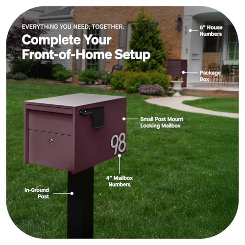 Image of Adoorn Package Delivery Boxes for Outside - Large Anti-Theft Secure Package Box - Free Standing Parcel Drop Box - Weatherproof Construction - Durable Steel - 36 inch H x 20.5 inch W x 15 inch D - Malbec