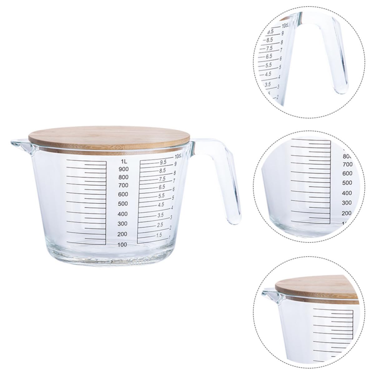 Jarra Escala al Calor Resistente de Vidrio Medidora para Jugo y Aceite