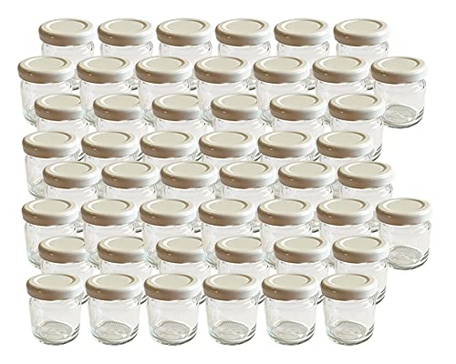 Vitrea 100x Marmeladengläser kleine 50 ml Gläschen mit Schraub-Deckel Weiß - Mini Einmachgläser - Honiggläser - Probiergläser für Gastgeschenke & Hochzeit Made in Germany (100) Cover