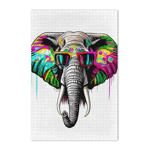 Colorful Elephant Art 1000 Piece Puzzle