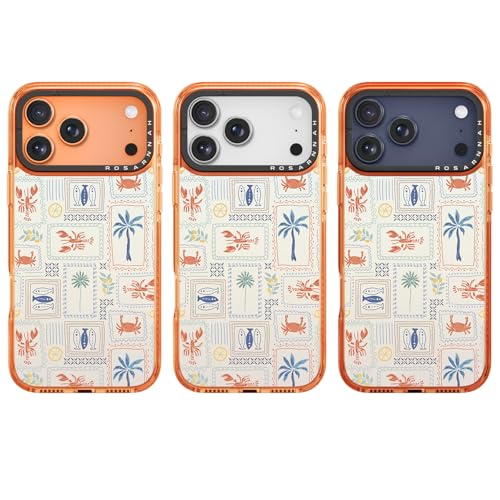 Rosarnnah for iPhone 17 Pro Case Cute - Military-Grade 6.6 ft Drop Protection Shockproof Phone Case - Sea Glyphs Design (6.3') Cosmic Orange by Rosarnnah - Used condition - Image 7