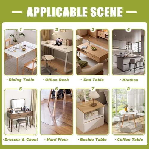 image for OstepDecor Clear Table Protector 2mm Thick, 14 x 48 Inch Clear Table C