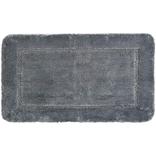 AmazonBasics Border Edge Sculpted 2-Piece Bath Mat Set - Grey