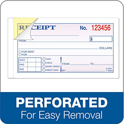 Adams Money And Rent Receipt, 2-3/4 X 5-3/8 Inches, 2-Parts, Carbonless, White/Canary, 50 Sets Per Book (Dc2501) #TOP3
