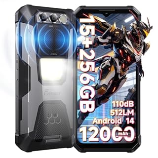 FOSSiBOT F106 Pro Rugged Smartphone Android 14, 6.58''FHD Celluare Antiurto, 12000mAh/30W Telefono Indistruttibile, 15GB + 256GB/TF 1TB Rugged Phone, 512LM Lighting/110dB Altoparlante - Dual SIM/NFC