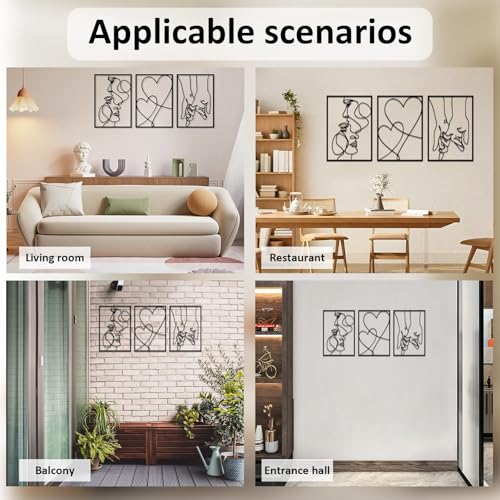 Déco Murale Abstraite Métal 3D 3 Pièces, Spalivivre