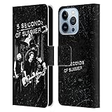 Head Case Designs Officially Licensed 5 Seconds of Summer Live Gray Group Photo Montage Leather Book Wallet Case Cover Compatible with Apple iPhone 13 Pro
