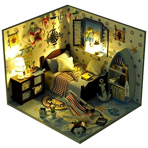 3D-Puzzles DIY Zusammenbau Hawaii Villa Haus Holzhäuser Puppenhaus Miniatur Mit Möbeln Led Leuchten Kreatives…
