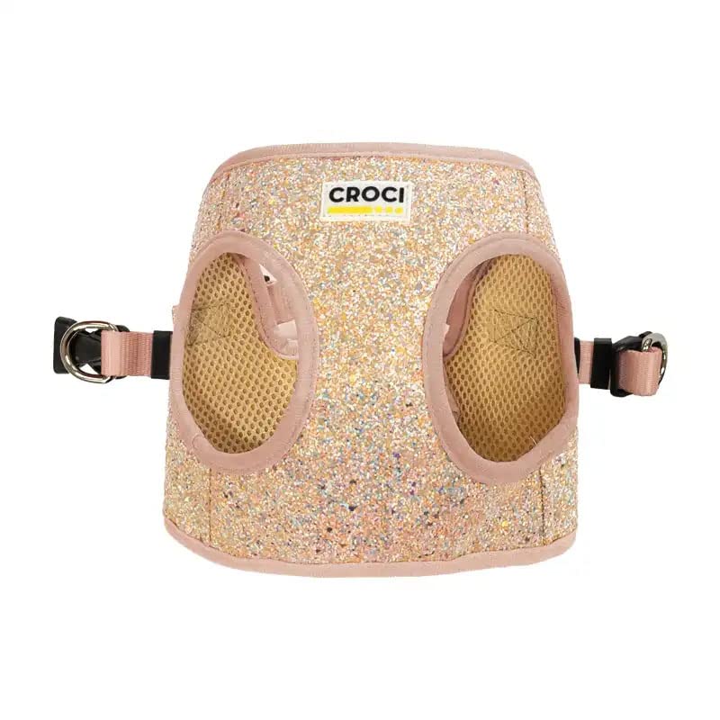 Croci Pettorina per Cane Morbida e Regolabile con Tessuto Traspirante | Pettorina con Resistente Gancio in Metallo e Fibbia Regolabile | Fantasia Sunrise | per Cani di Tutte Le Taglie