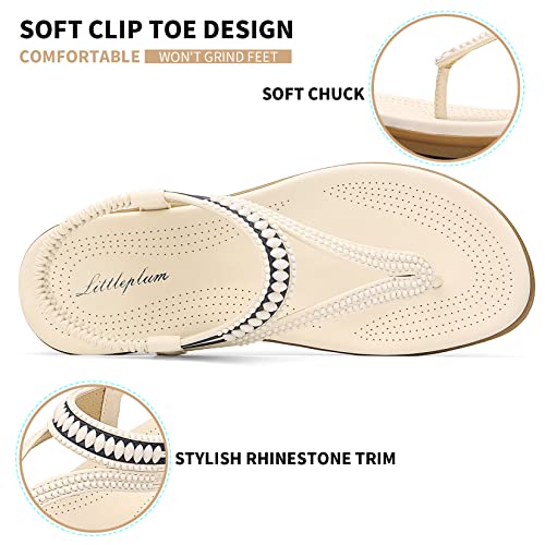 Image of Littleplum Womens Sandals Comfort Arch Support Sandals Summer Walking Shoes Casual Ankle Elastic Flip Flops Shoes