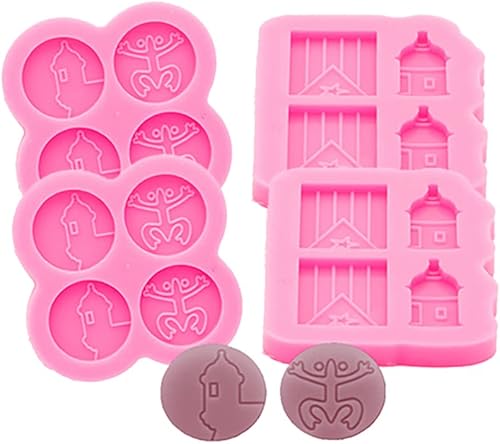 4 piezas de mini garitas brillantes de Puerto Rico de resina de silicona para manualidades epoxi, manualidades, joyería y aretes