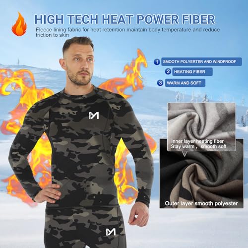 MEETWEE Men's 4/5 Pack Thermal Compression Shirts Long Sleeve Fleece Lined Base Layer Top Winter Workout Gear Undershirt2