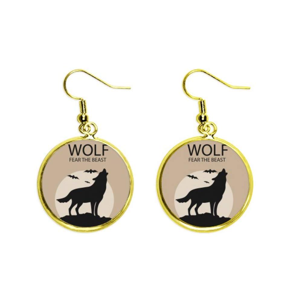 Joyas de Halloween pendientes de lobo fantasma calabaza y gota dorada mujer 2