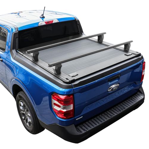 Syneticusa MR Retractable Hard Truck Bed Tonneau Cover with Crossbars