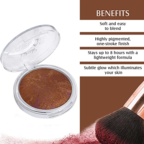 Image of Glam21 Baked Blusher | Highly Pigmented, Long Lasting | Illuminating Glow Finish | Smooth & Blendable Texture |Stays up to 8 hours | For All Skin Types | 6gm | Shade-06