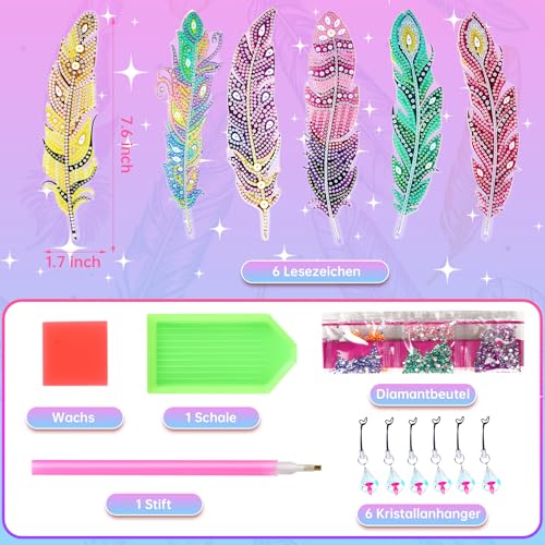 Jovicos Arts and Crafts Kits, Gift for Girls Age 7 8 9 10, DIY Diamond Art Kits with Crystal Pendant - Image 4