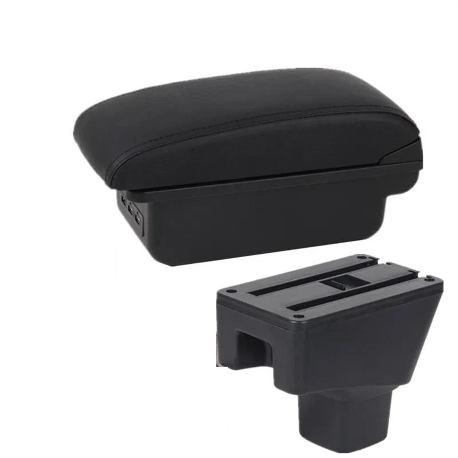 NOHEEU Car Armrest Box Storage Dedicated Retrofit Parts Interior Accessories For SUZUKI SX4(B2 Black line 3USB)