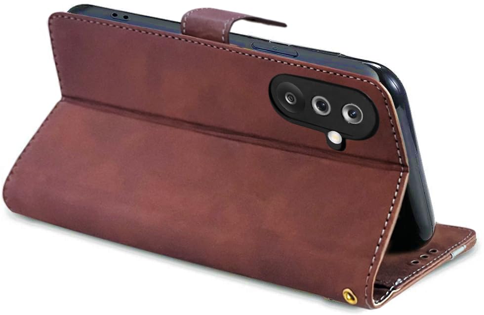 Image of Excelsior Flip Cover for Samsung Galaxy M36, F36 | Premium PU Leather | Full Protection (Coffee)