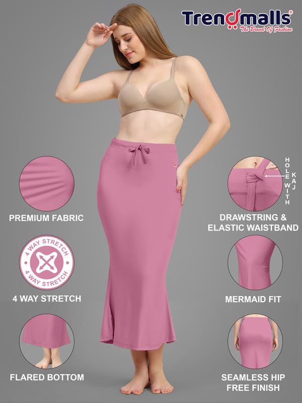 Image of TRENDMALLS Women's Polyester Spandex Saree Shapewear Petticoat for Women, Cotton Blended,Petticoat,Skirts for Women,Shape Wear Dress for Saree Shaper
