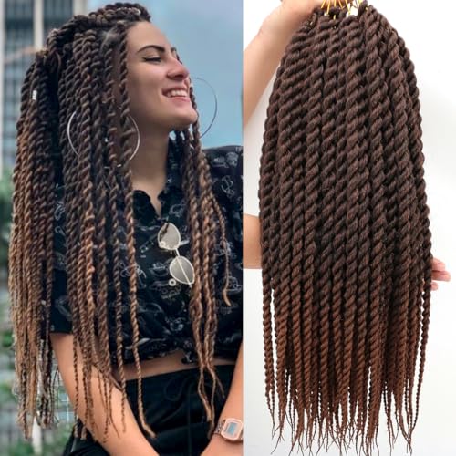ZHTks Ombre Brown Jumbo Senegalese Twists Crochet...