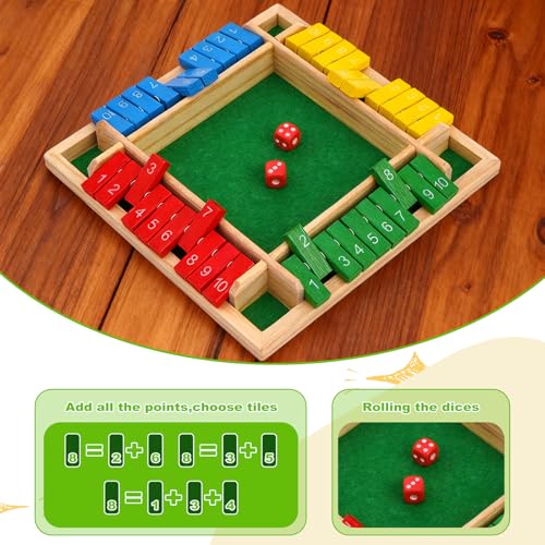 Shut The Box Juego de Mesa Clásico para 2-4 Jugadores miniatura 2