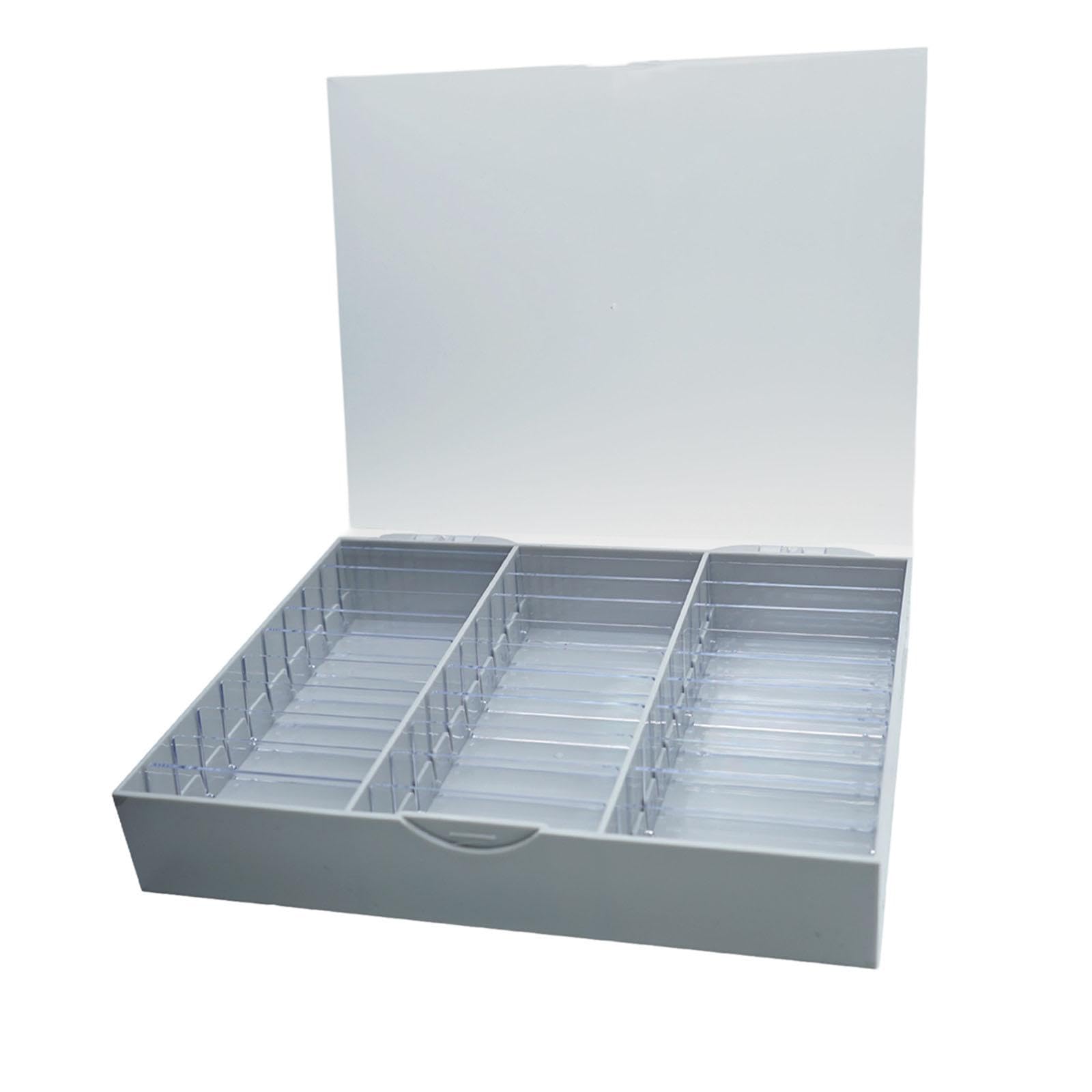 Boîte nail art gris organisateur capsules conteneur compartiments