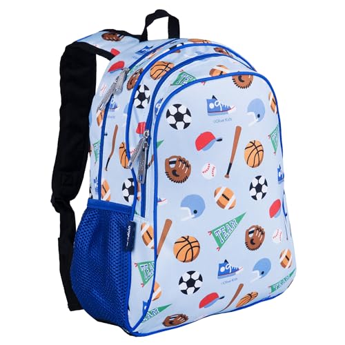Image of Wildkin 15 Inch Backpack for Boys /Girls, Game On | Ages 5-10, padded straps, side water bottle pocket - coordinates with matching Wildkin lunch boxes