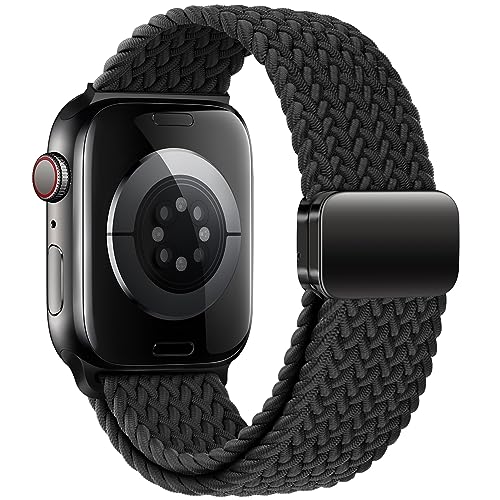 Image of Qimela Sport Loop Compatible with Apple Watch Band 38mm 40mm 41mm 42mm 44mm 45mm 46mm 49mm for Women Men,Magnetic Strap Stretchy Braided Wristband for iWatch Series 11 10 9 8 7 6 5 4 SE Ultra 3 2 1