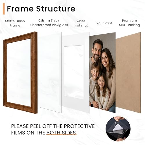 Image of Art Street Set of 15 Premium 3D Wall Photo Frames Sumptuous Memories Theme Individual Fiber Wood Photo Frames (Color - Cave Dark Brown, Size - 8x10, 5x7, 4x6 Inchs)