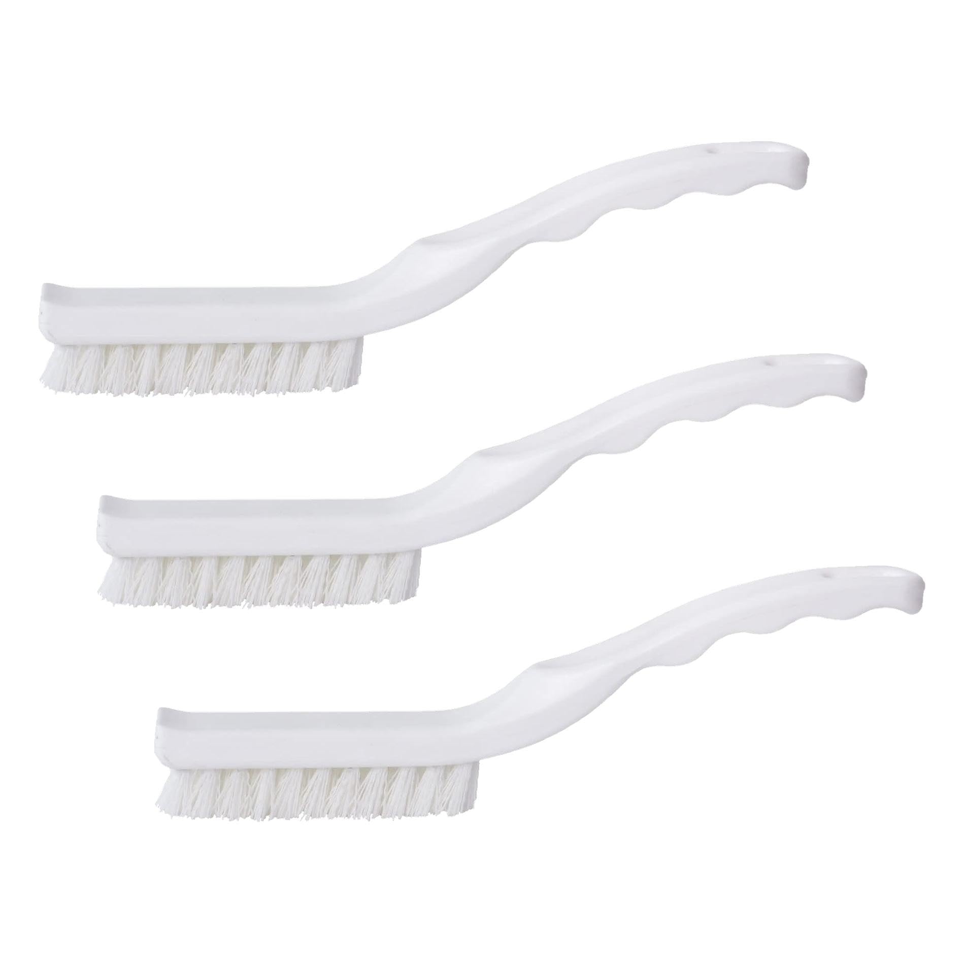 SPARTA Detail Brush Grout Brush, Crevice Brush with Hanging Hole for Bathroom, Kitchens, Countertop, Plastic, 9 Inches, White (Pack of 3)