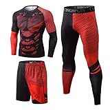 UGLY FROG HuMenCJ01 Men's Printed Fitness Suits Running Tights Tops Pants Training Sports Three-Piece Suit