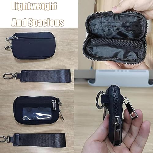 Commonlyto Wallet, Wristlet Nylon Zippered Card Case, Wallets with ID Window for Women Durable Waterproof (Purple)3