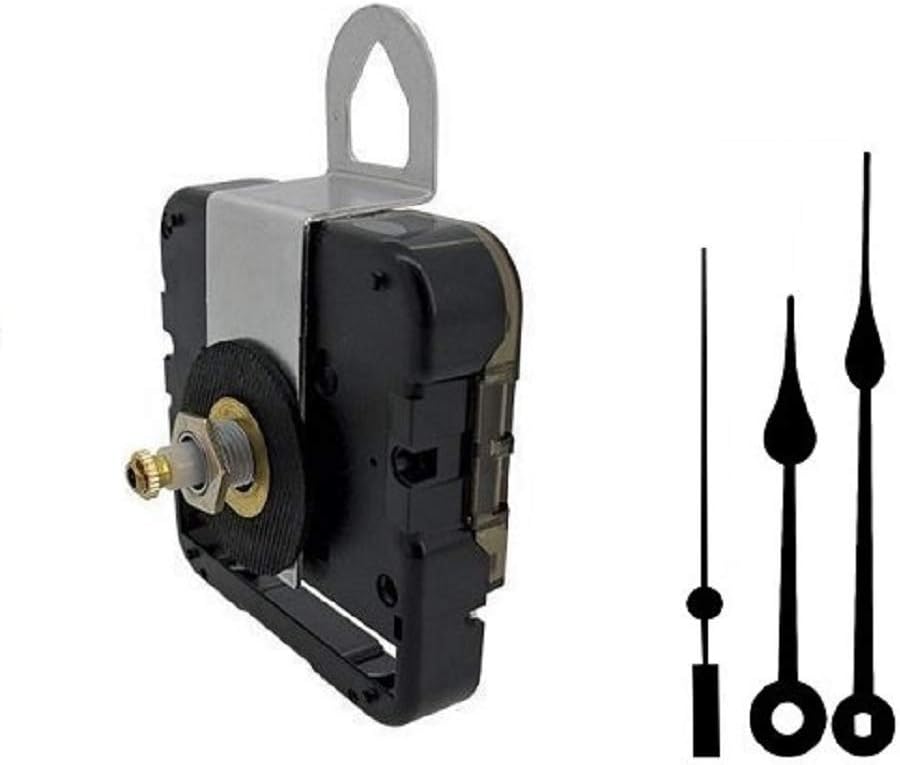 Seiko-SKP Quartz Clock Movement Kit with 5" Black Spade Hands for Dials up to 1/4"