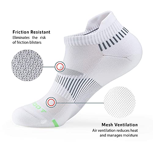 MONFOOT Men's/Women's 3-10 Pairs Silky Dry Athletic Cushion Ankle Socks, Multipack4