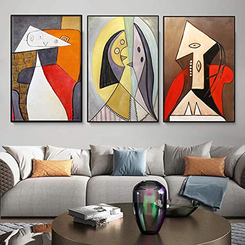 Décoration d'intérieur Picasso sans cadre toile murale triptyque