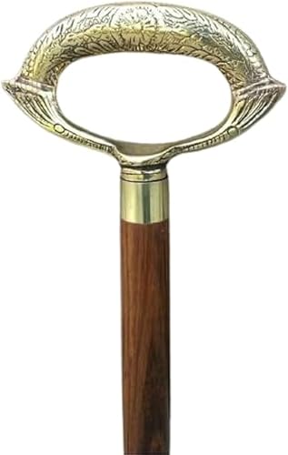 Fulcrum care Bastón para caminar Varitas de madera de latón hechas a mano de diseñador para hombres y mujeres victorianos, estilo palo, soporte de