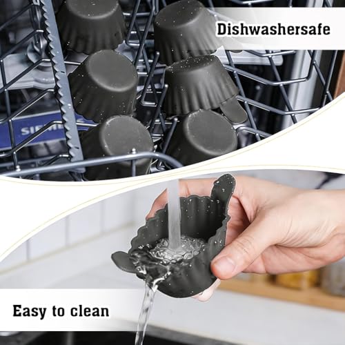 Image of Supvox 6PCS Reusable Silicone Baking Cups, Nonstick Muffin Cupcakes Mold with Double Handle, 3.5'' Cake Mould for Airfryer, Heat Resistant, Food Grade, BPA Free for Oven, Microwave Oven, Air Fryer
