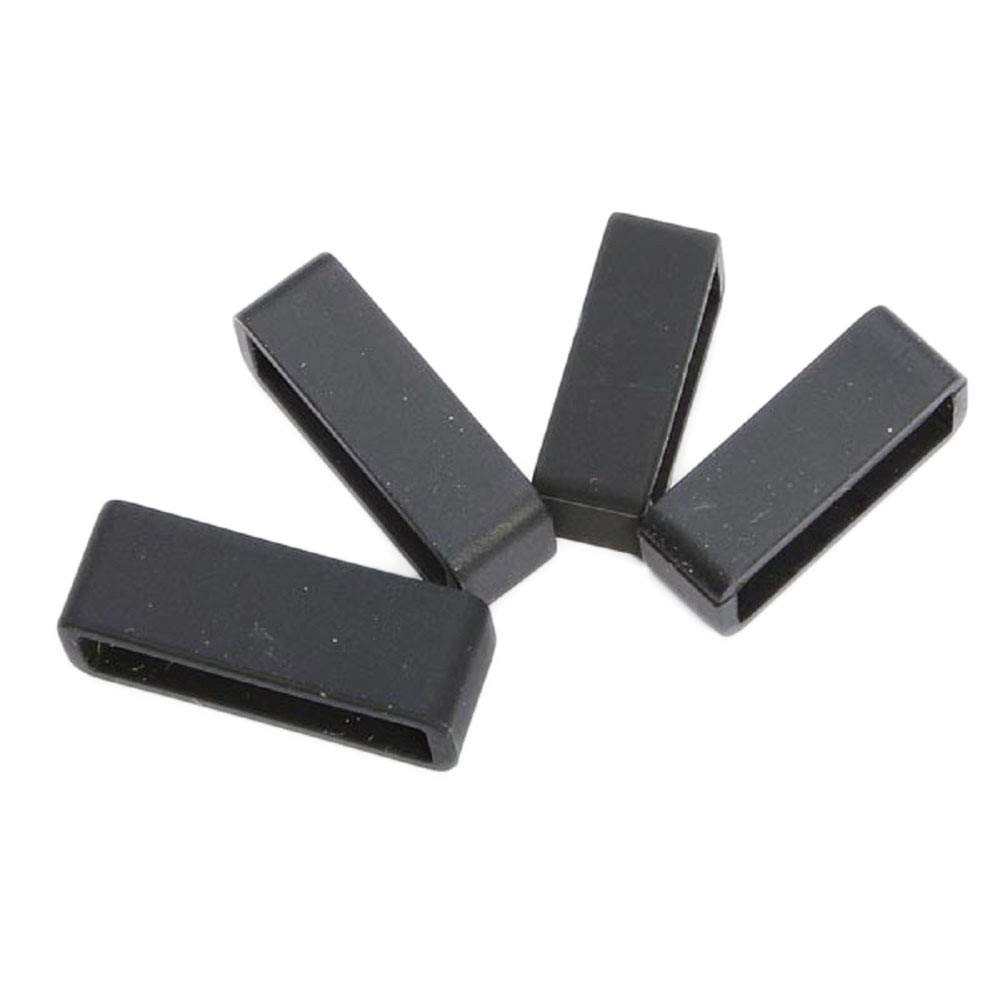 2X Size 26mm Black Rubber Silicone Leather Ring Replacement Watch Band Strap Loops Keeper Hoop Buckle Holder ratainer Resin Men Women