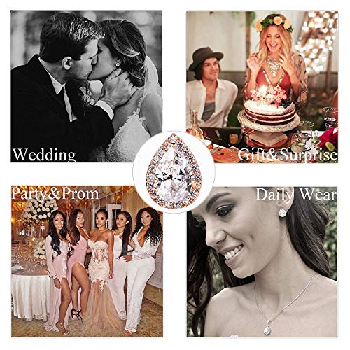 SWEETV Teardrop Bridal Earrings for Wedding, Prom - Elegant Cubic Zirconia Stud Earrings for women, brides, bridesmaids4