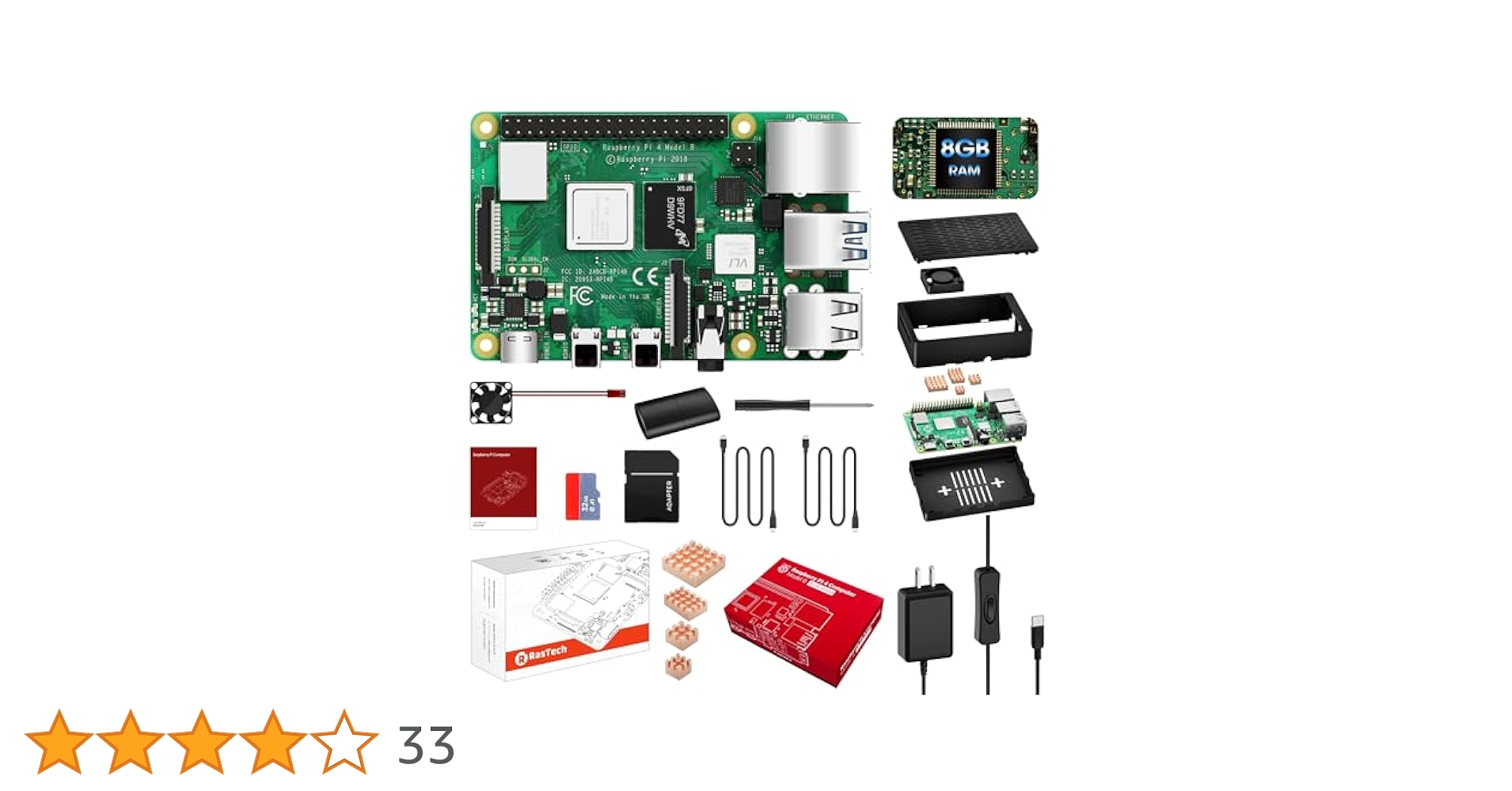 ラズベリーパイ　Raspberry Pi4 8GB 夏休み工作セット Amazon.co.jp: 共立電子産業 ラズパイ4B 8GB スターターセット