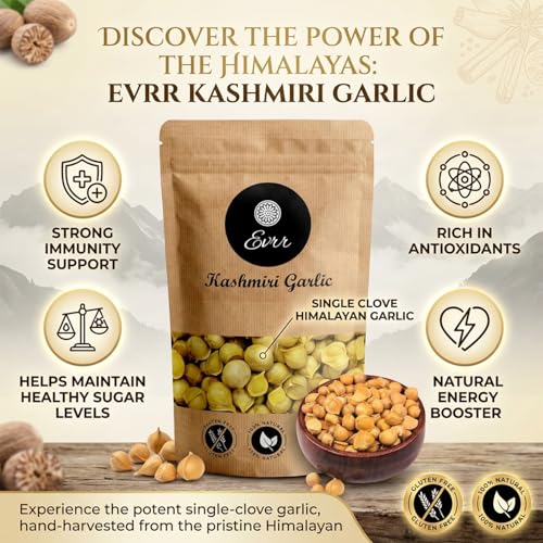 Image of EVRR Kashmiri Garlic (Lehsun) 200 grams, A Taste Of Himalayan Tradition, Premium Himalayan Single Clove Garlic For Strong Immunity & Diabetes