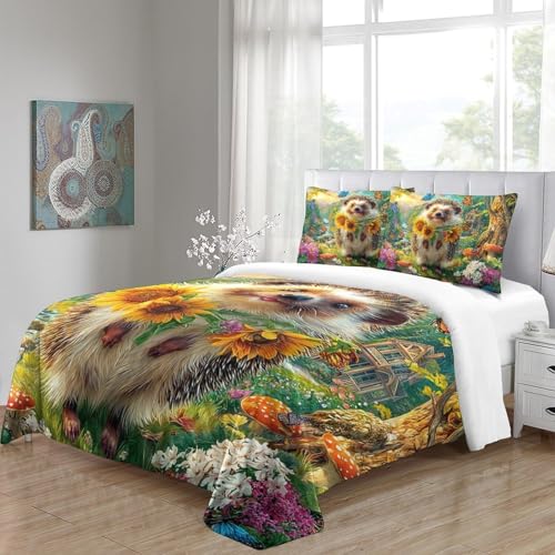 Housse de couette hérisson anti-plis avec fermeture éclair pour simplifier la corvée de lit