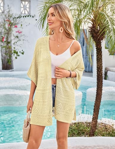 Image of GRACE KARIN Women Lightweight Summer Cardigan Crochet Knit Kimono Sweaters