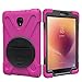 KIQ Galaxy Tab A 8.0 (2017) Case, [Tab A2 S, T380 T385] Shockproof Heavy Duty Impact Drop Protection Cover, Stand, Hand Strap for Samsung Galaxy Tab A A2s 8-inch SM-T380 SM-T385 (Shield Hot Pink)